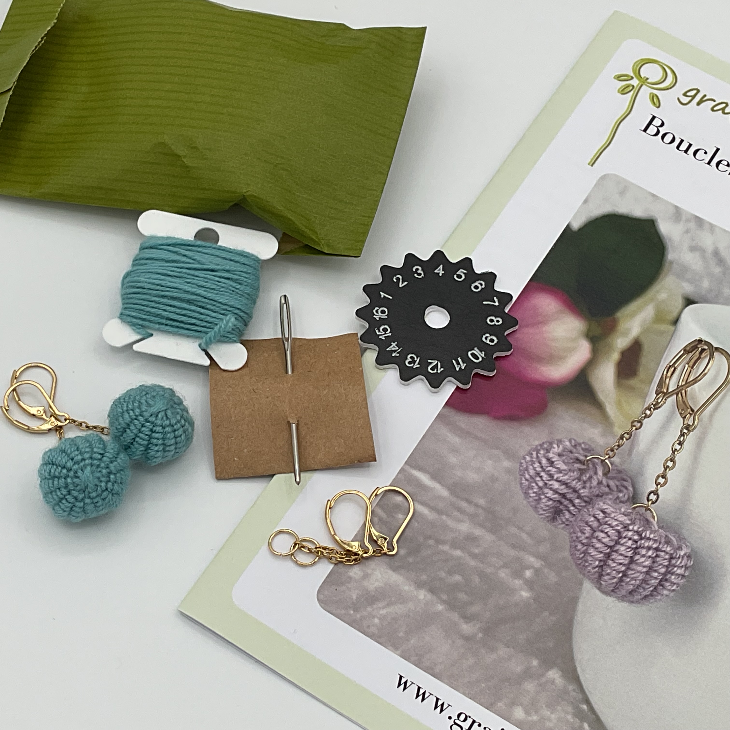 Kit boucles d'oreilles tissées