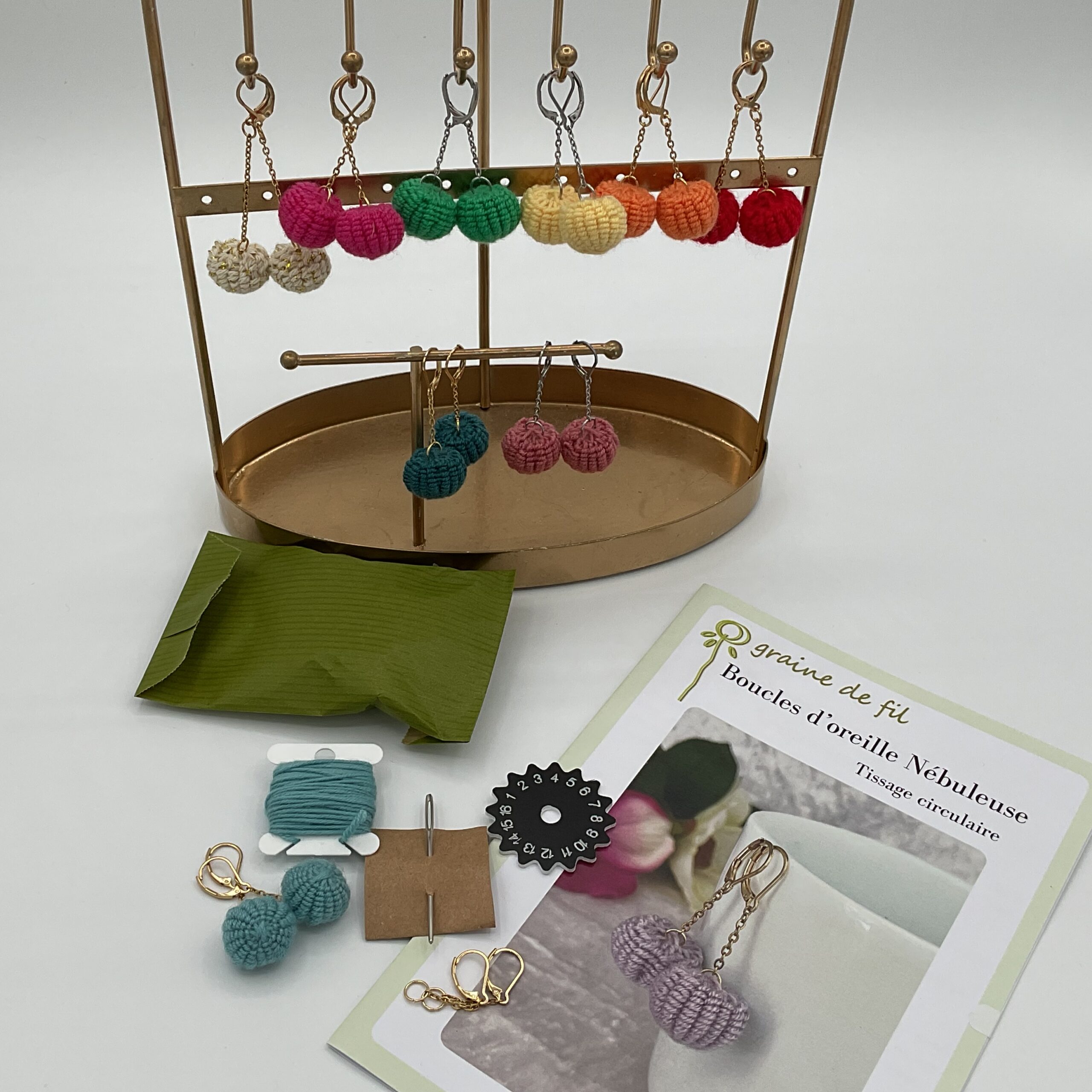 Kit boucles d'oreilles tissées
