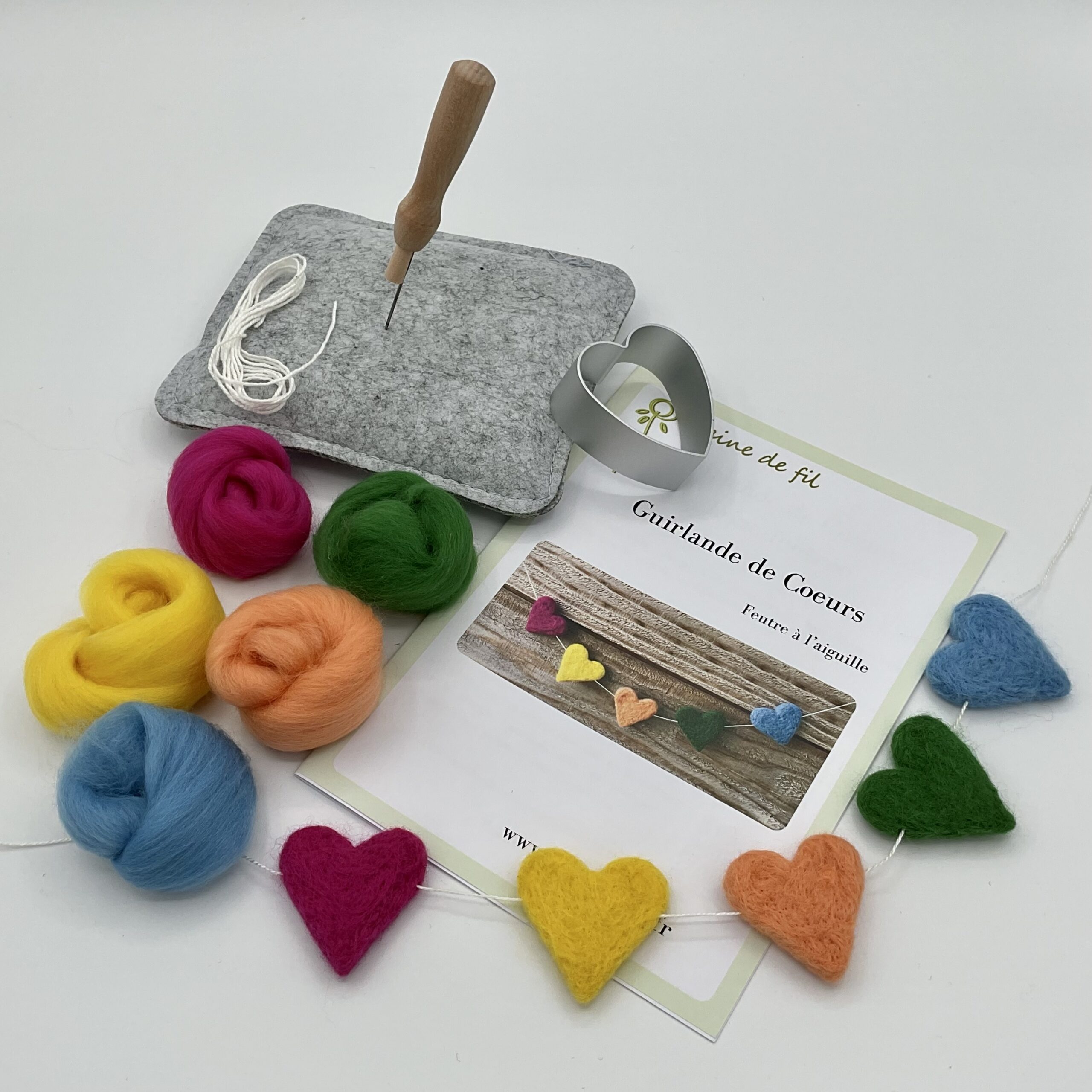 Kit guirlande coeur à feutrer